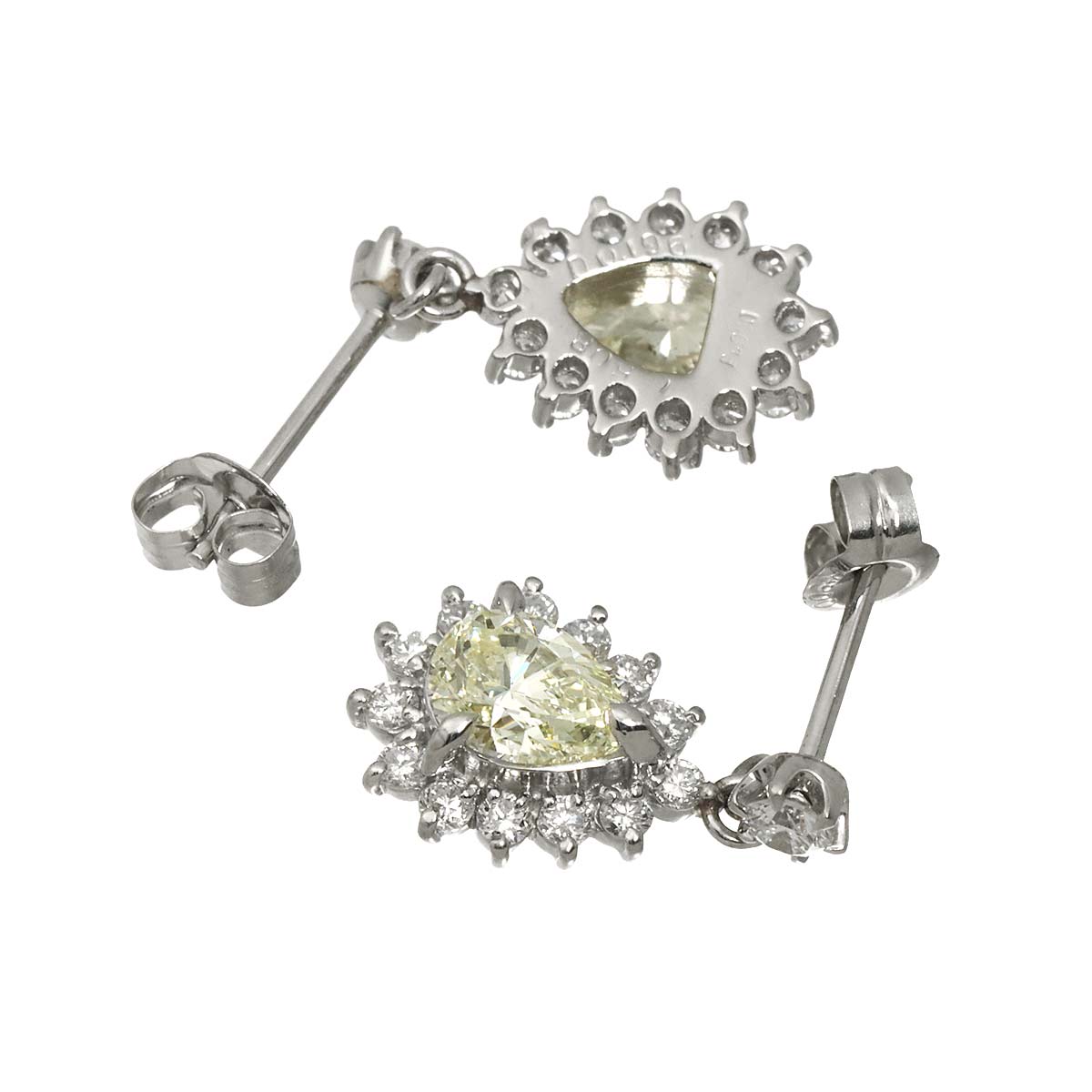 Diamond 0.508ct/0.508ct 0.196ct/0.198ct Earrings Pierced Pt Platinum