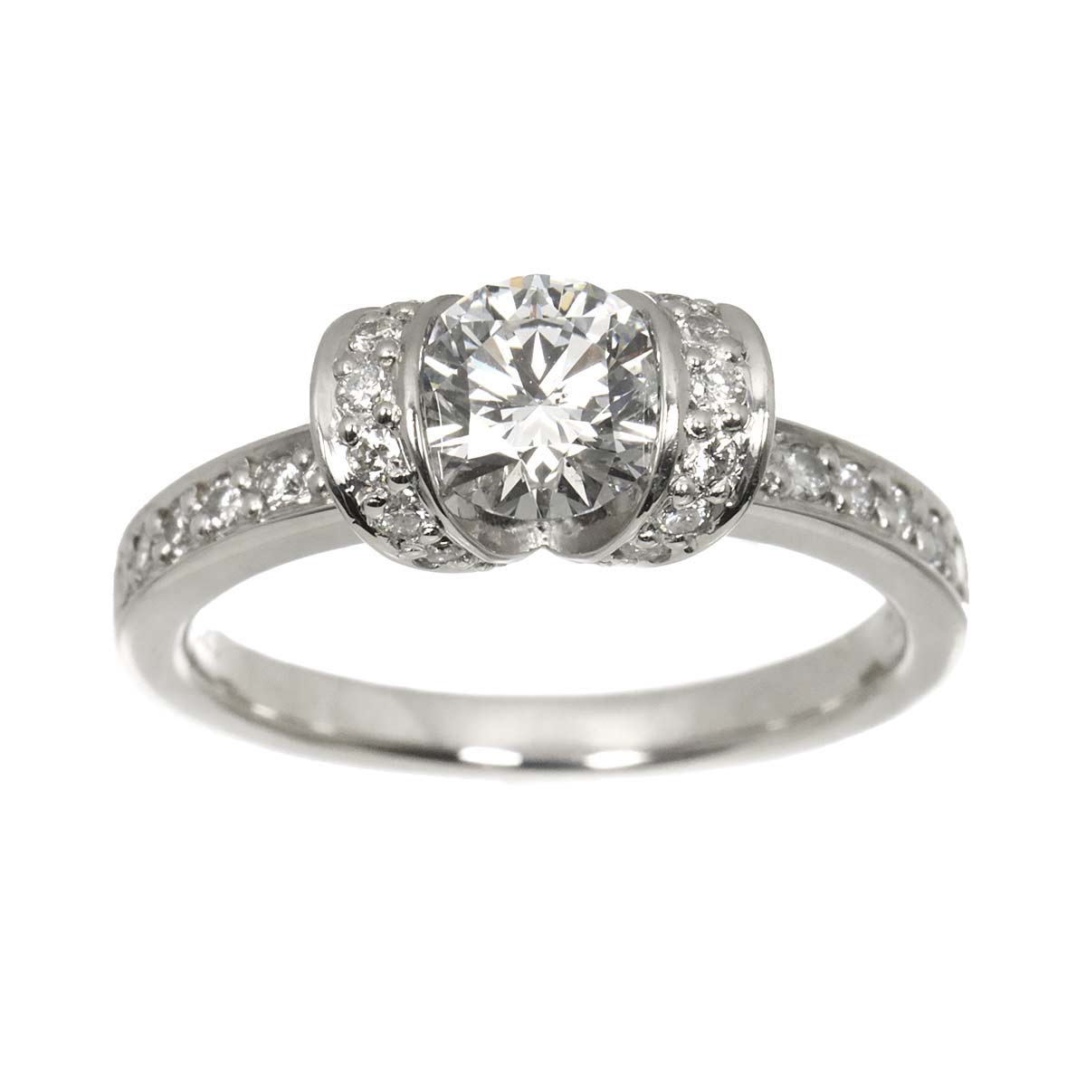 Diamond 1.004ct/0.35ct Ring Pt Platinum size7.5(US)