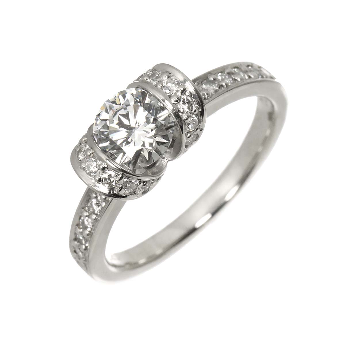 Diamond 1.004ct/0.35ct Ring Pt Platinum size7.5(US)