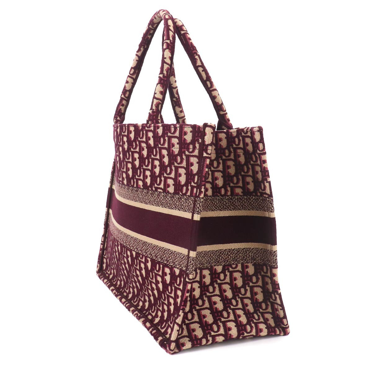 Oblique Book Tote Medium Bag Canvas Bordeaux M1296ZRIW