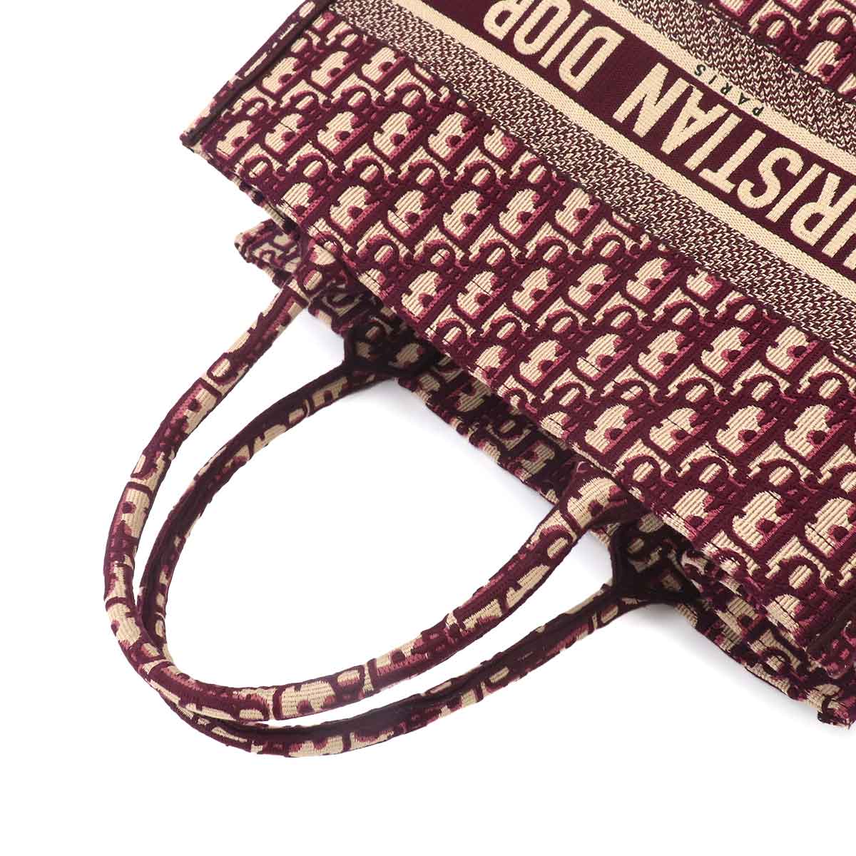 Oblique Book Tote Medium Bag Canvas Bordeaux M1296ZRIW