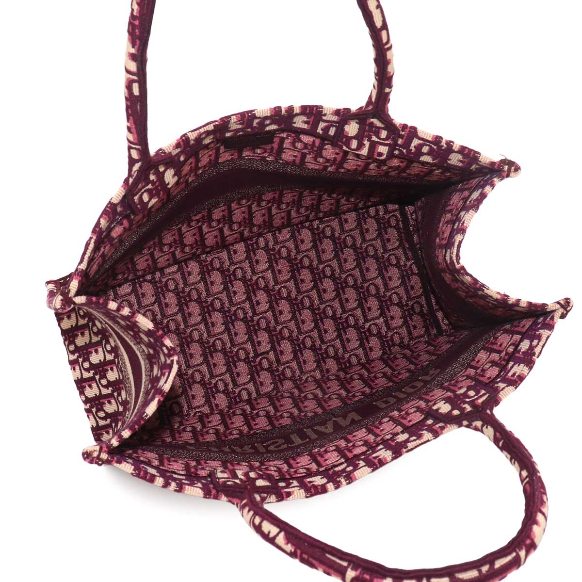 Oblique Book Tote Medium Bag Canvas Bordeaux M1296ZRIW