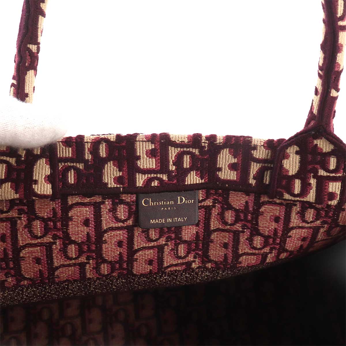 Oblique Book Tote Medium Bag Canvas Bordeaux M1296ZRIW