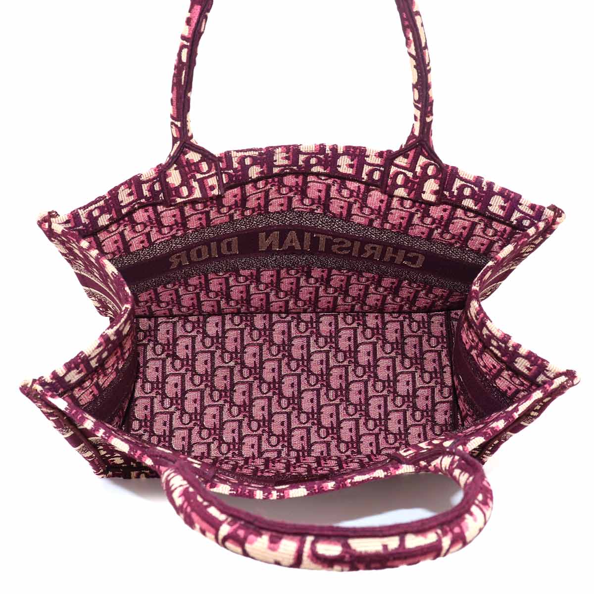 Oblique Book Tote Medium Bag Canvas Bordeaux M1296ZRIW