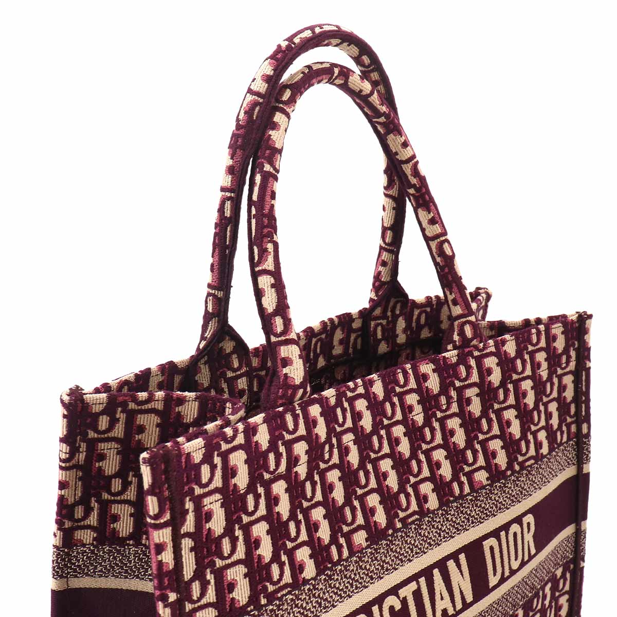 Oblique Book Tote Medium Bag Canvas Bordeaux M1296ZRIW