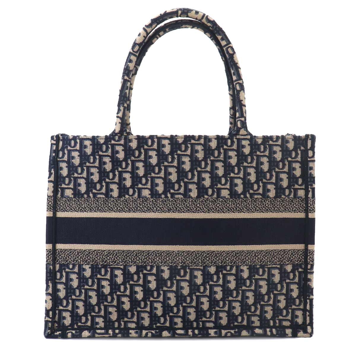 Oblique Book Tote Medium Bag Canvas Navy M1296ZRIW