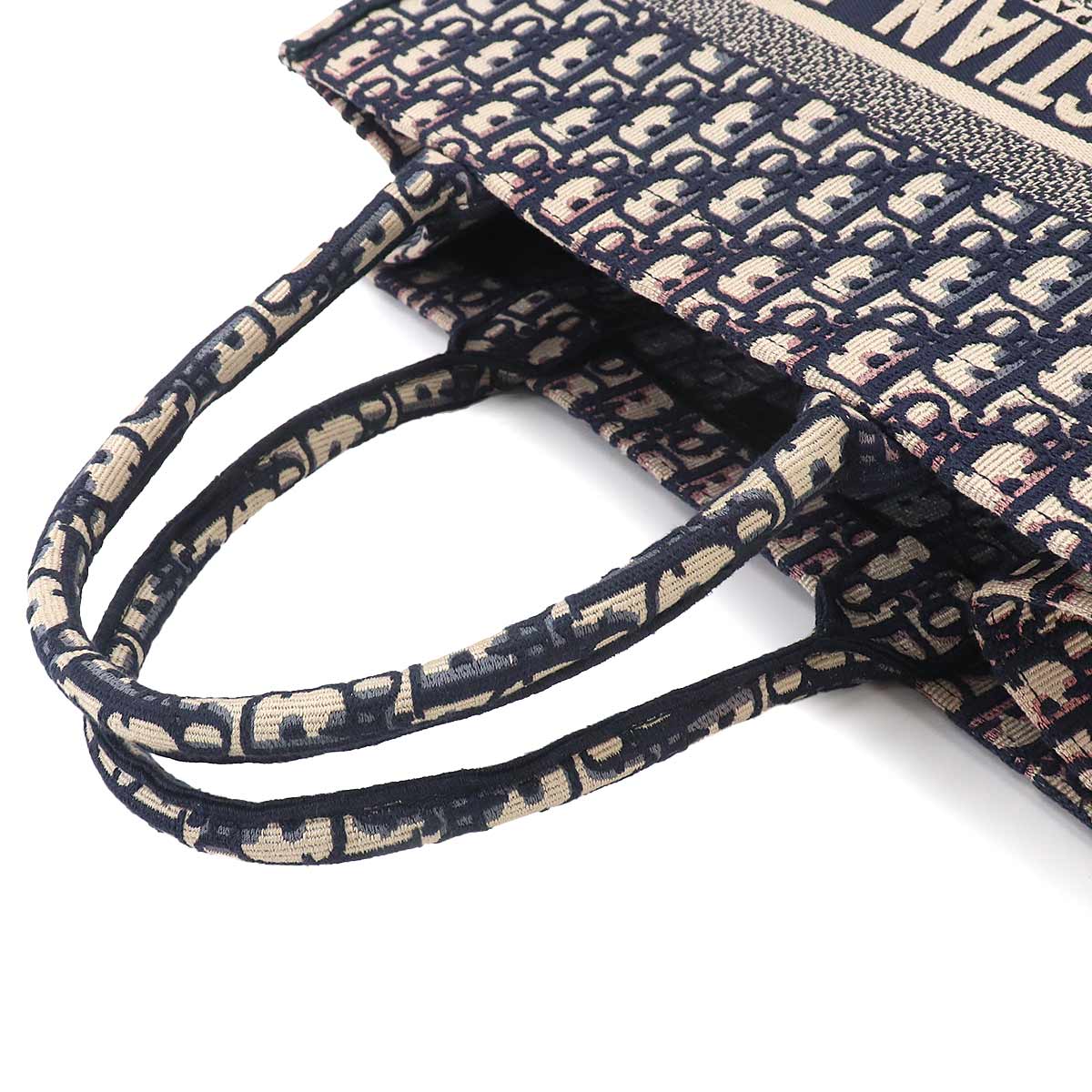 Oblique Book Tote Medium Bag Canvas Navy M1296ZRIW