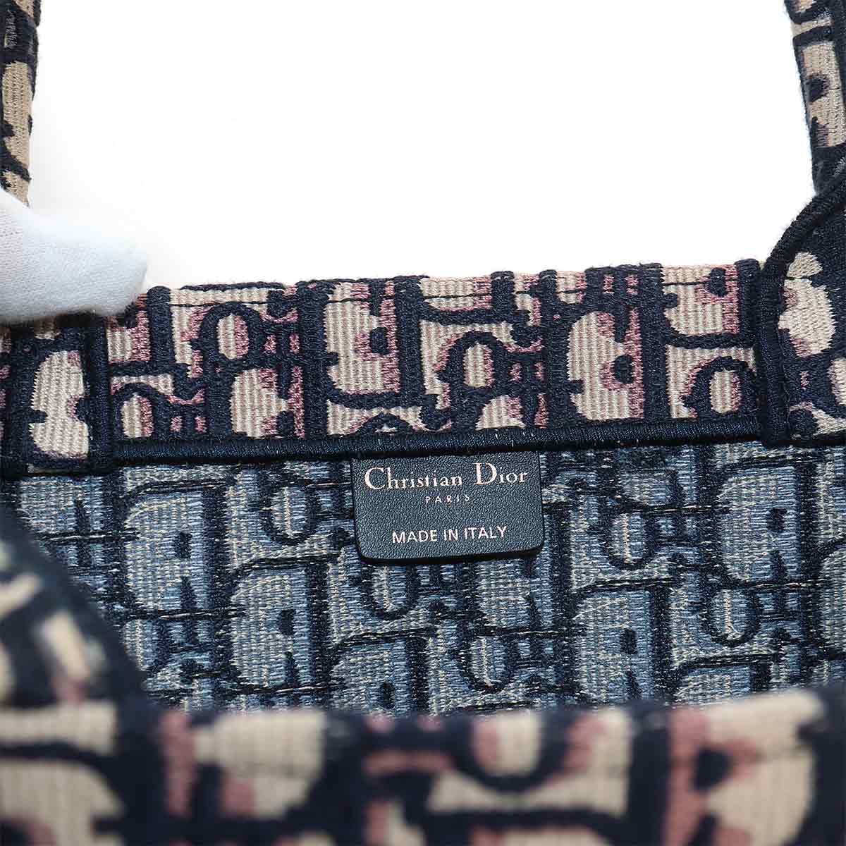 Oblique Book Tote Medium Bag Canvas Navy M1296ZRIW