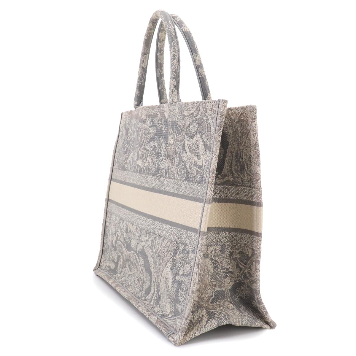 Toile De Jouy Book Tote Large Bag Canvas Gray M1286ZTDT