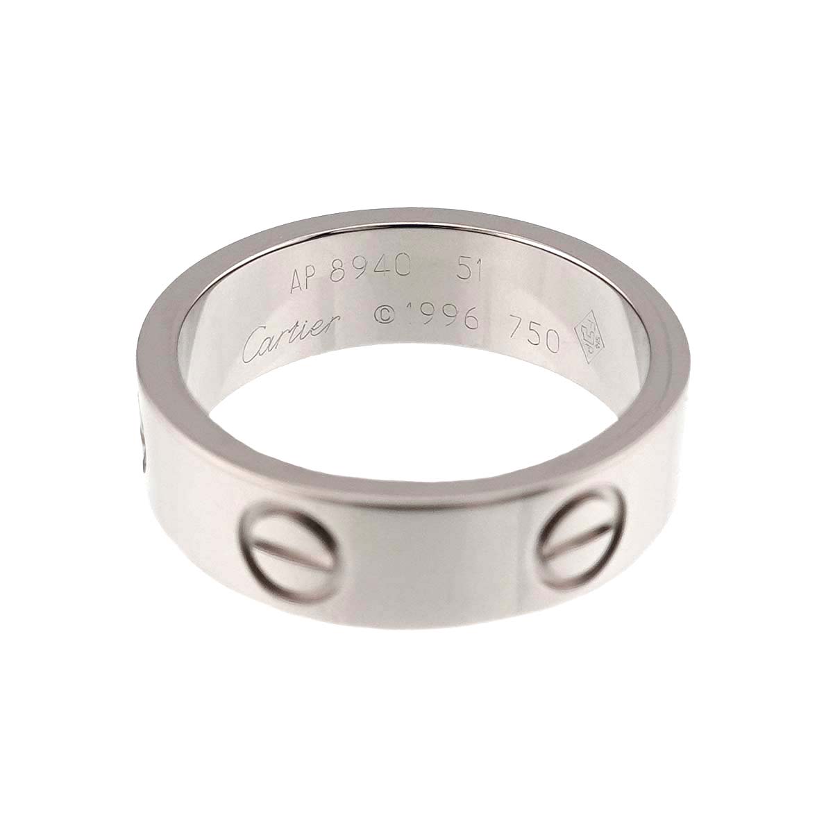 Love Ring 18K White Gold 750 size51 5.25-5.5(US)