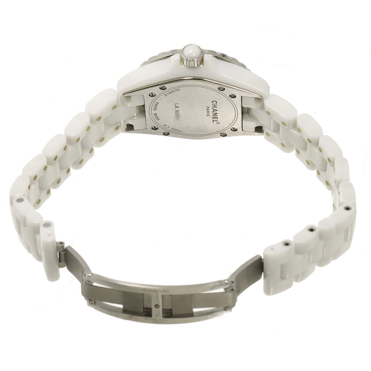 J12 33mm H0968 Date Ceramic Quartz White Dial Ladies Watch