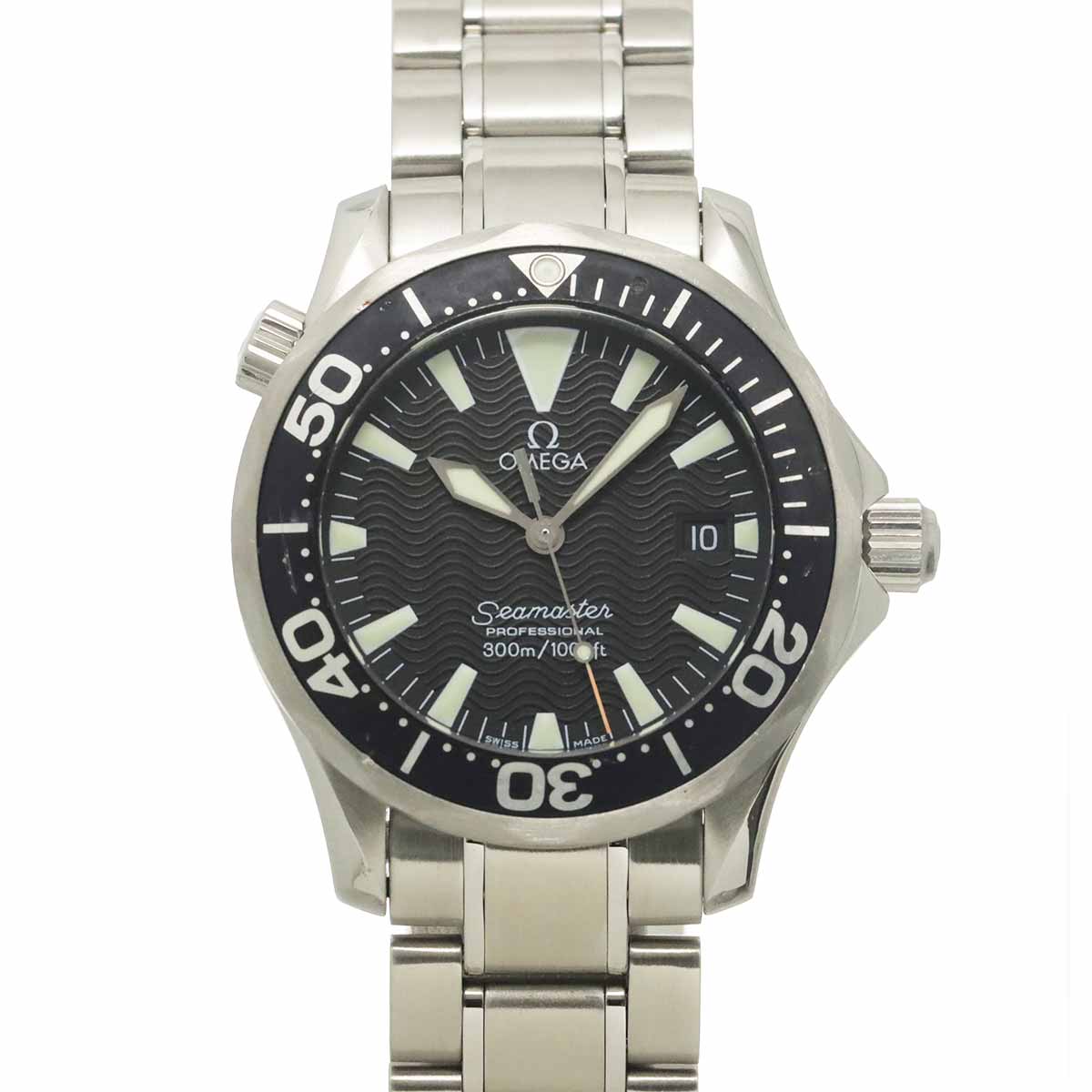 Seamaster 300 2262.50 Date Quartz Black Dial Boys Watch