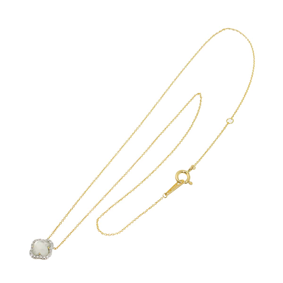 Quartz MOP Necklace 18K Yellow Gold 750
