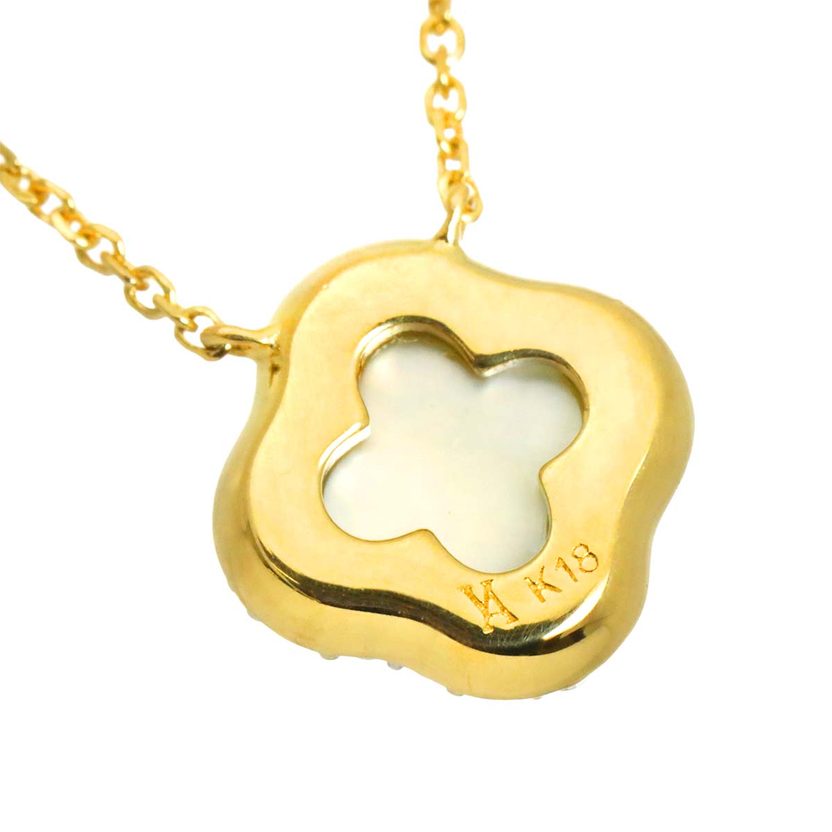 Quartz MOP Necklace 18K Yellow Gold 750