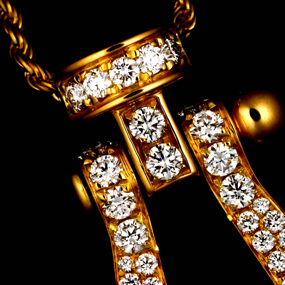 Force10 Diamond Necklace Large 18K Yellow Gold 750