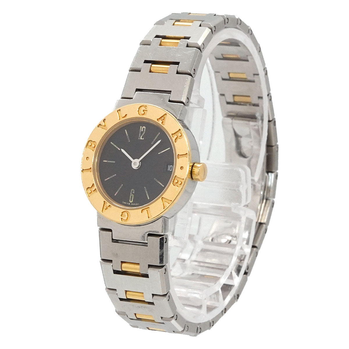 BVLGARIBVLGARI Two Tones BB23SG YG Black Dial Ladies