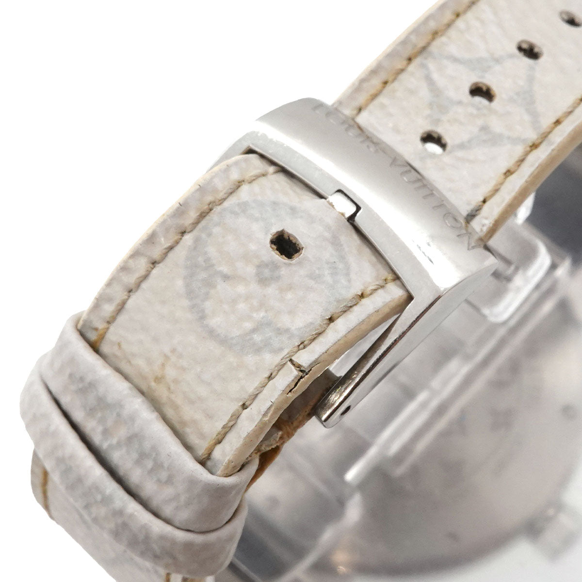 Tambour GM QA114 Quartz Monogram White Dial Mens
