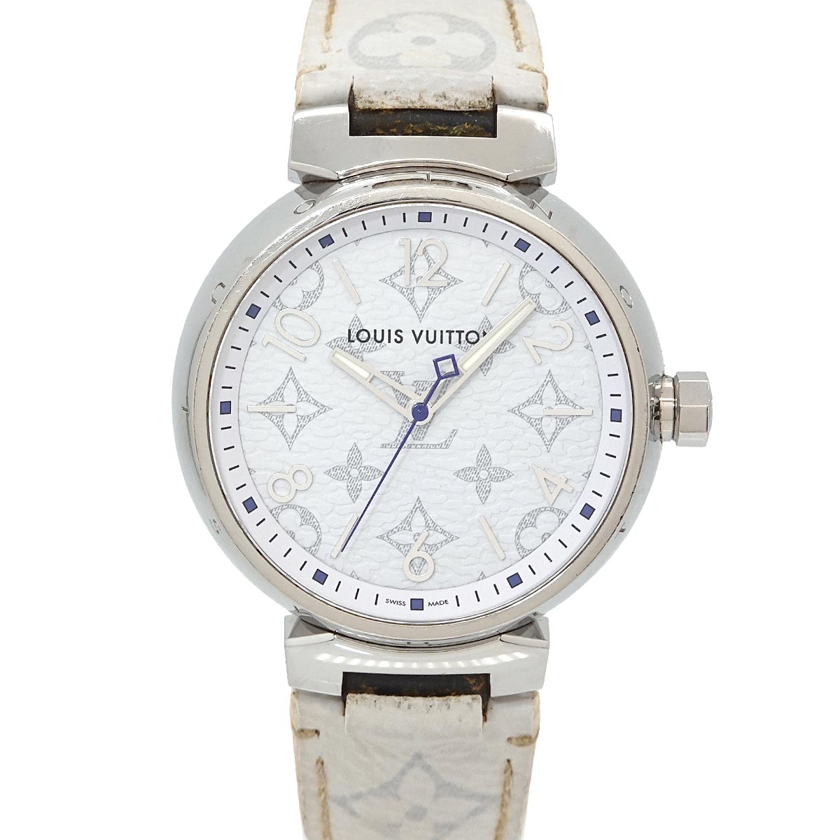 Tambour GM QA114 Quartz Monogram White Dial Mens