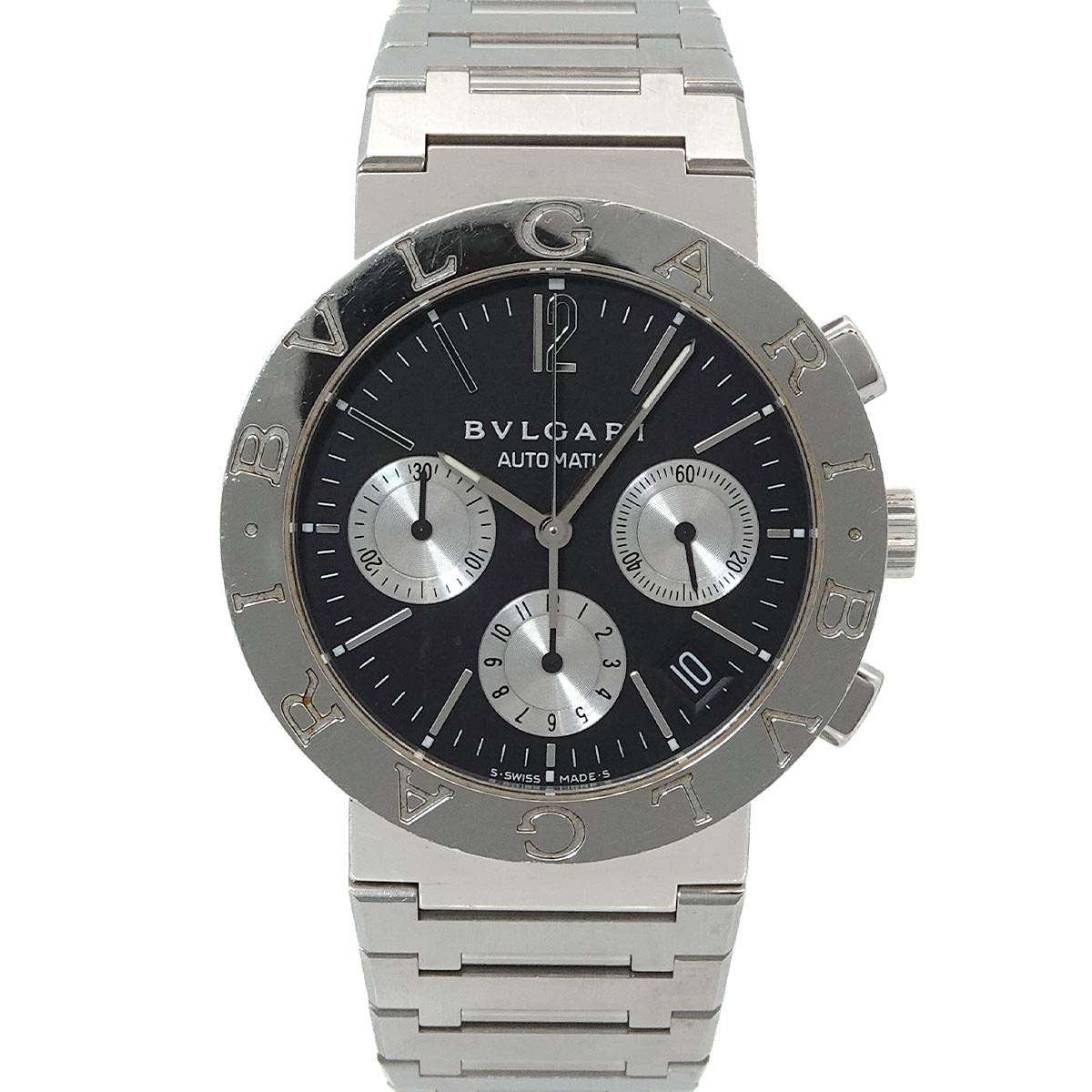 BVLGARIBVLGARI BB38SSCH Chronograph Date Black Dial Mens