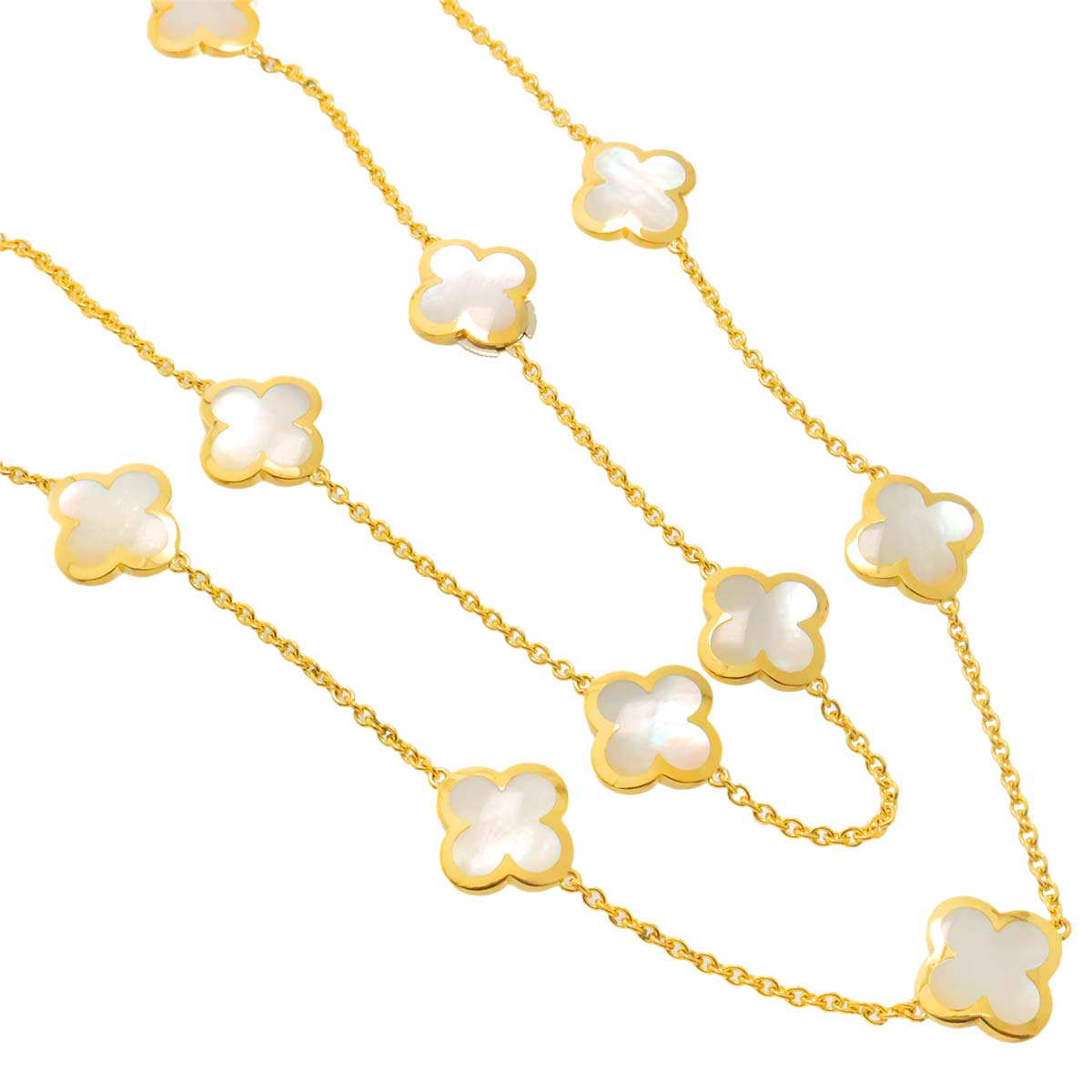Pure Alhambra MOP 14P Necklace 18K YG 750