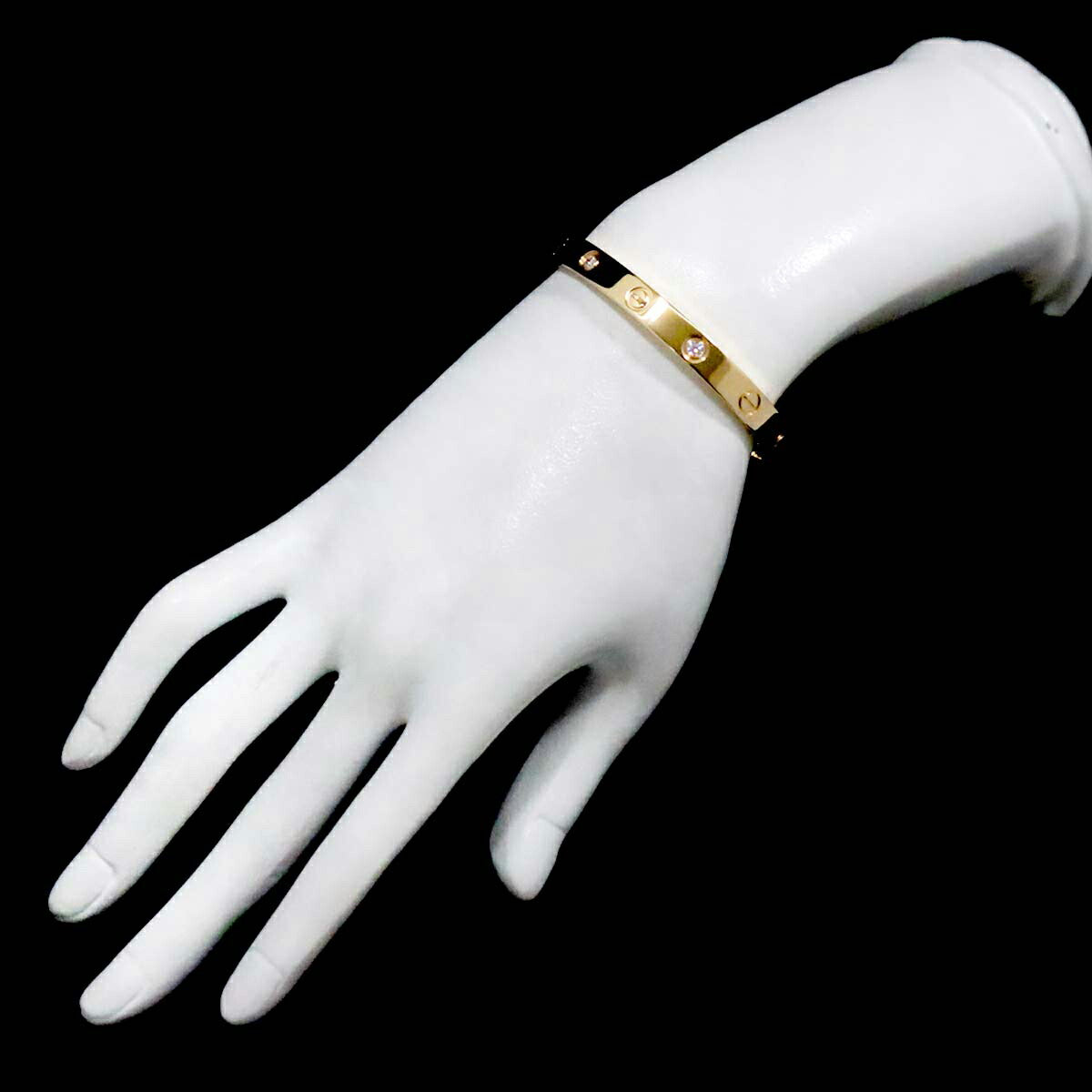 Love Bracelet Bangle Diamond 4P 18K Pink Gold 750 Size17