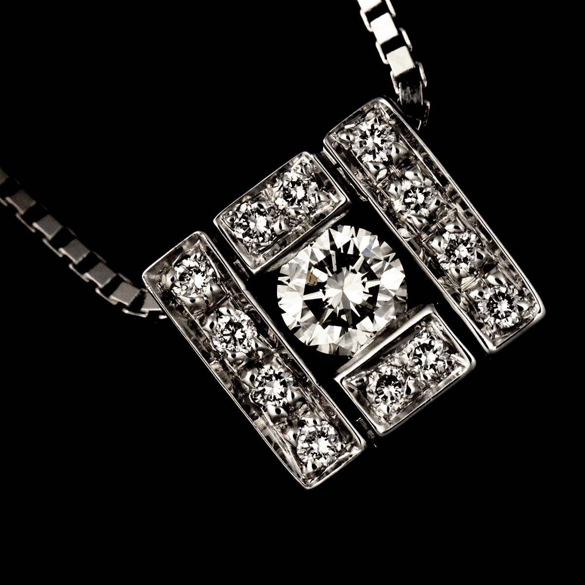 Belle Epoque Diamond Necklace 18K White Gold 750