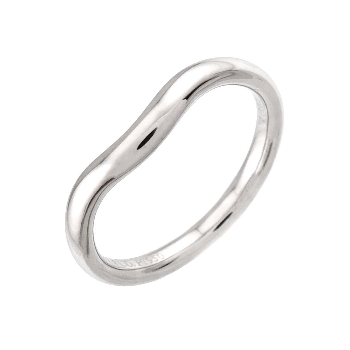 Curved Band Ring Pt Platinum size3.75(US)