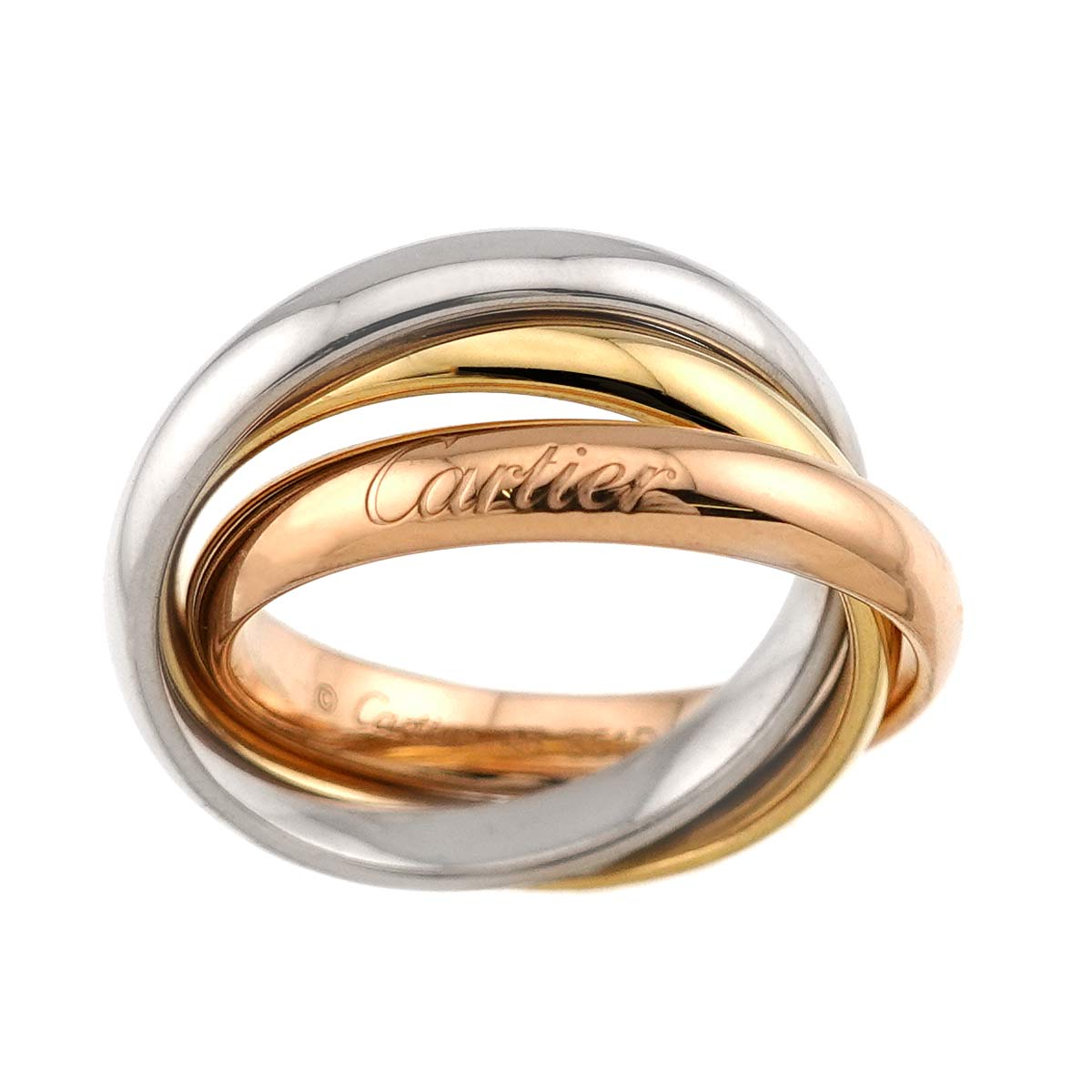 Trinity Ring 18K YG WG PG 750 Size48 4.5(US)