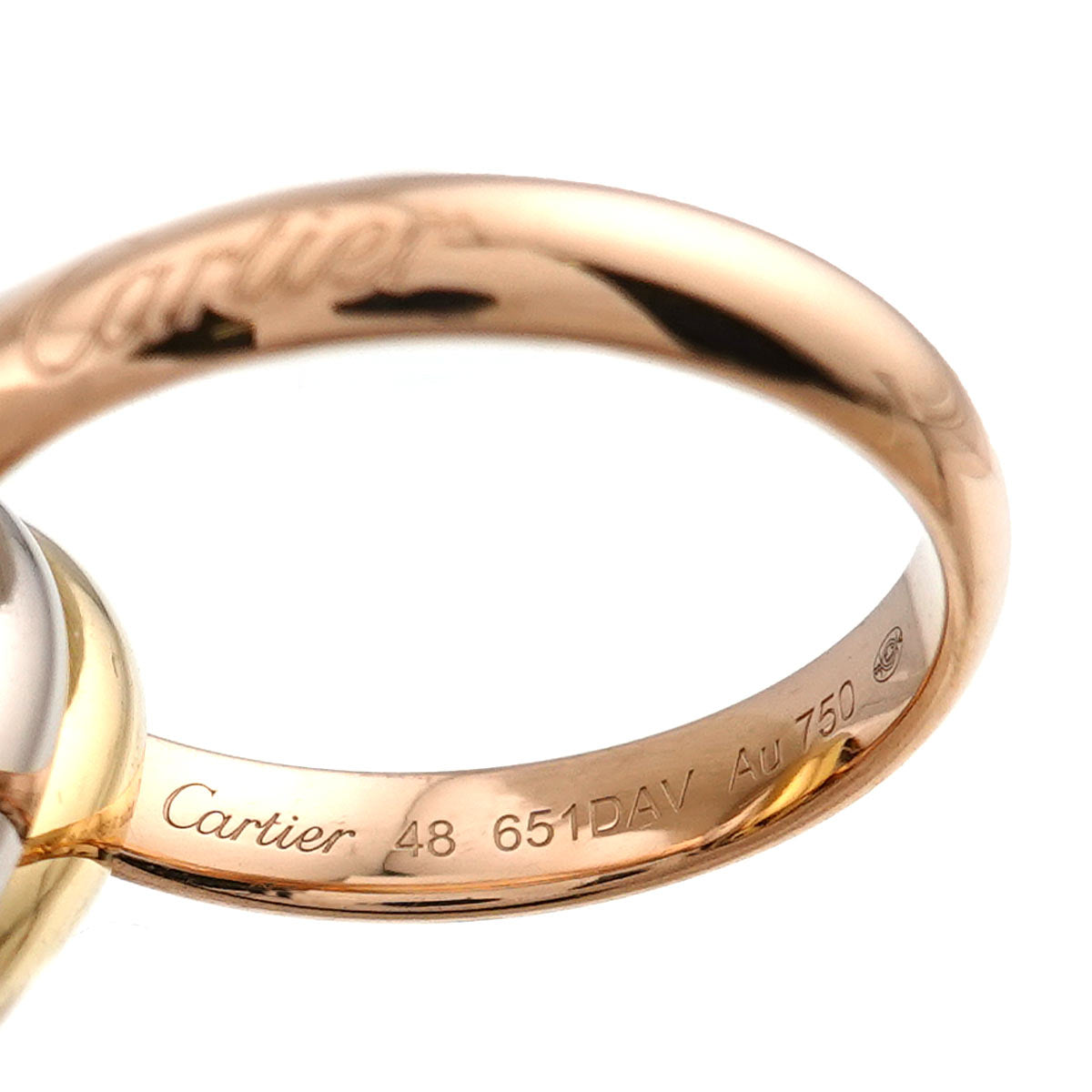 Trinity Ring 18K YG WG PG 750 Size48 4.5(US)