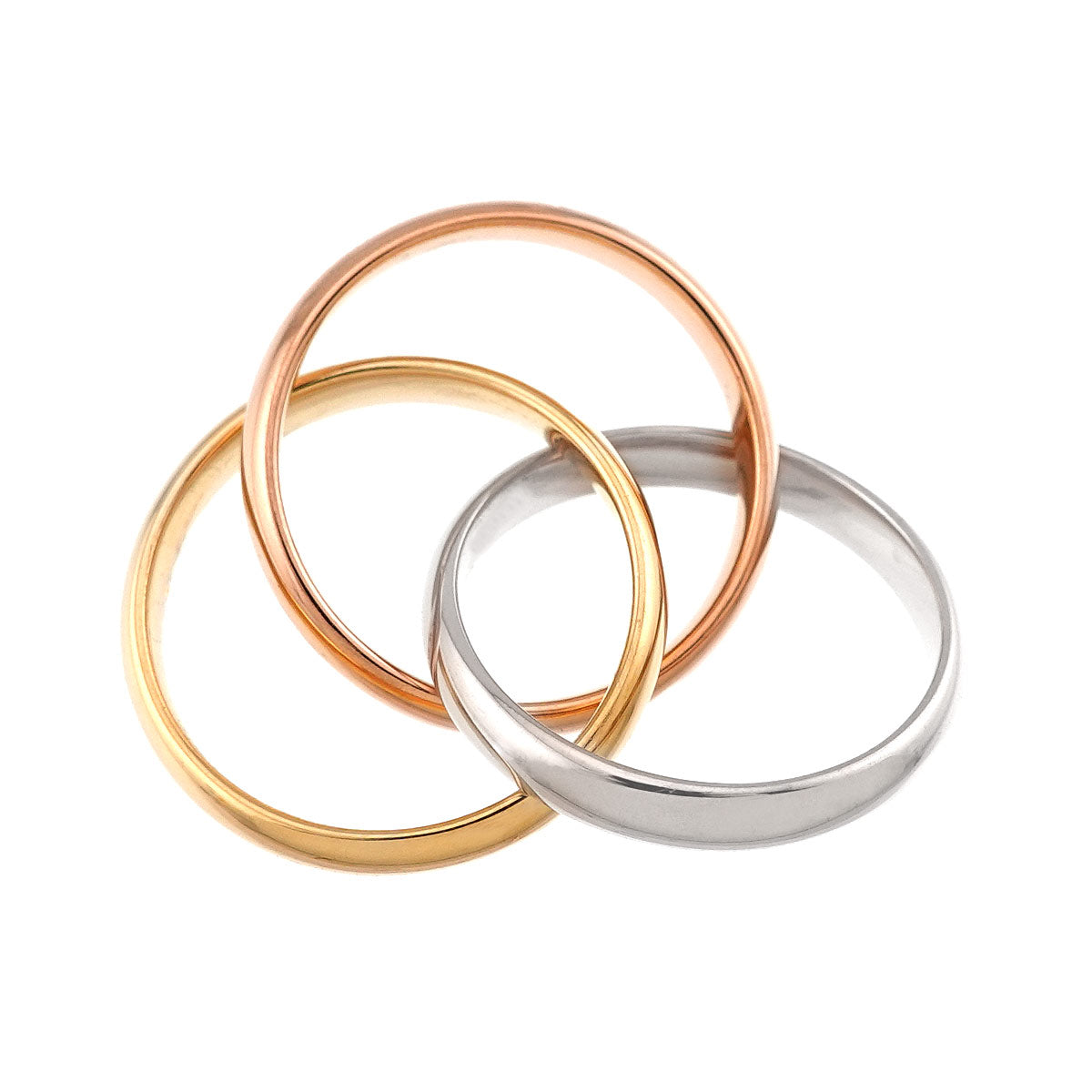 Trinity Ring 18K YG WG PG 750 Size48 4.5(US)
