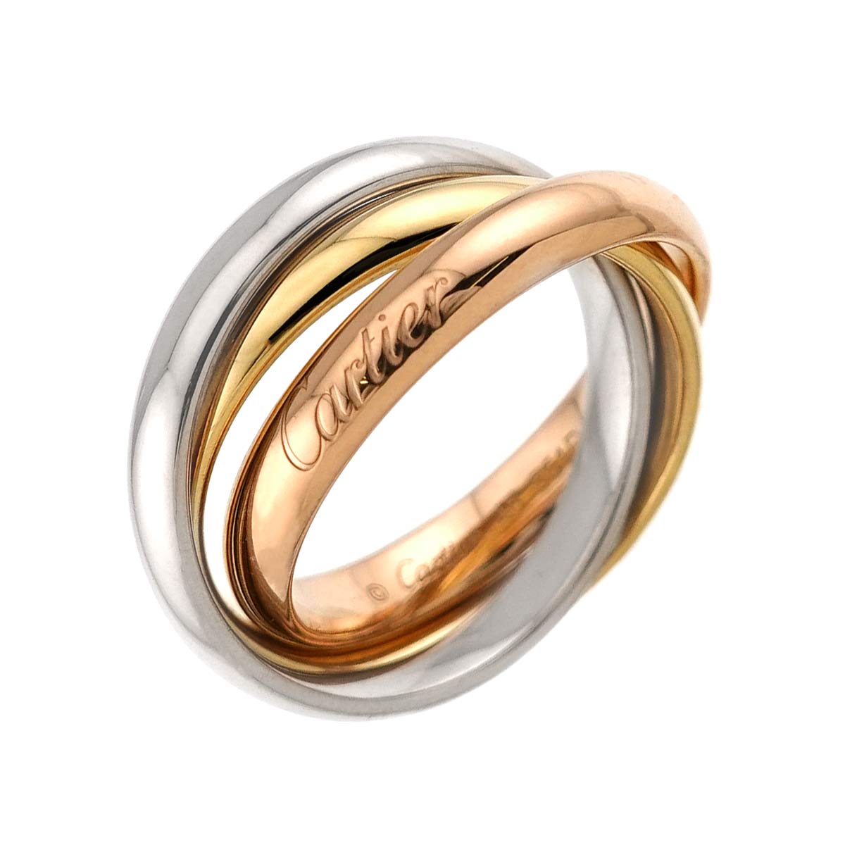Trinity Ring 18K YG WG PG 750 Size48 4.5(US)