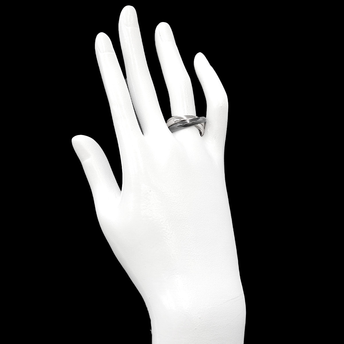 Trinity Ceramic Ring MM K18 White Gold 750 size56 7.5(US)