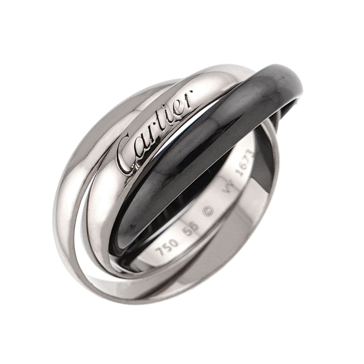 Trinity Ceramic Ring MM K18 White Gold 750 size56 7.5(US)