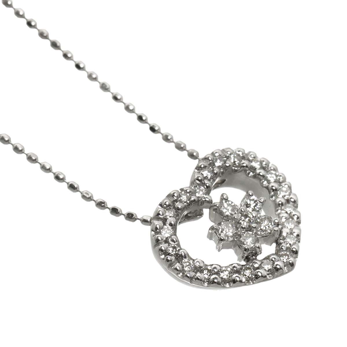 Diamond 0.25ct Heart Necklace 18K White Gold 750