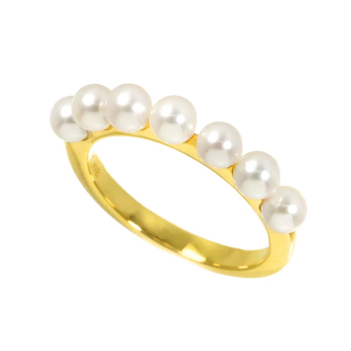 Baby Pearl 3.7-3.5mm Ring 18K YG 750 Size4.75-5(US)