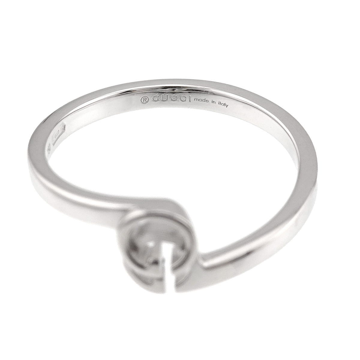 GG Logo Ring 18K WG White Gold 750 Size10 5.25(US)