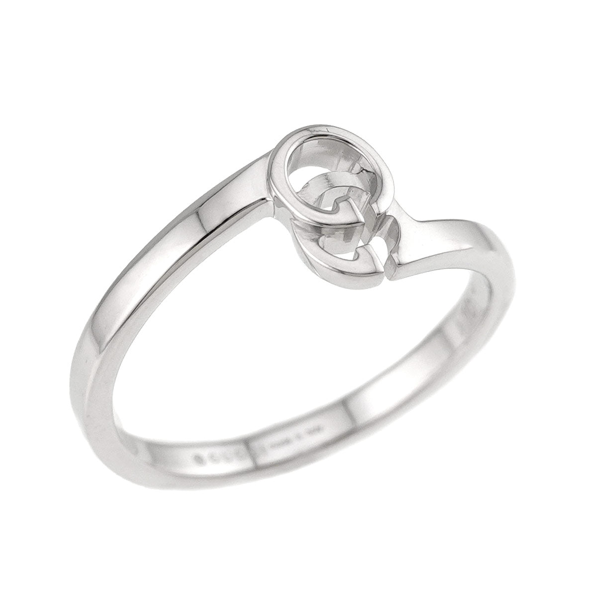 GG Logo Ring 18K WG White Gold 750 Size10 5.25(US)