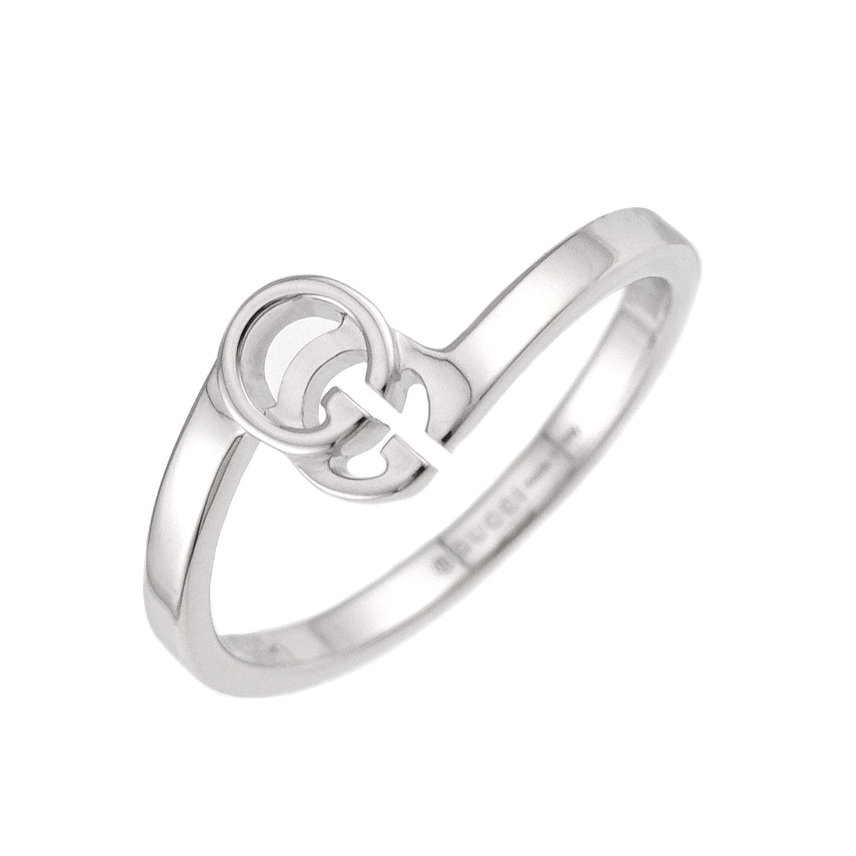 GG Logo Ring 18K WG White Gold 750 Size10 5.25(US)