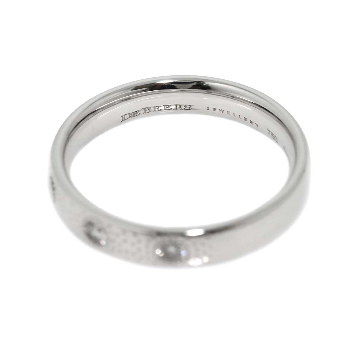 Diamond 0.12ct Ring 18K WG 750 Size6.5-6.75(US)