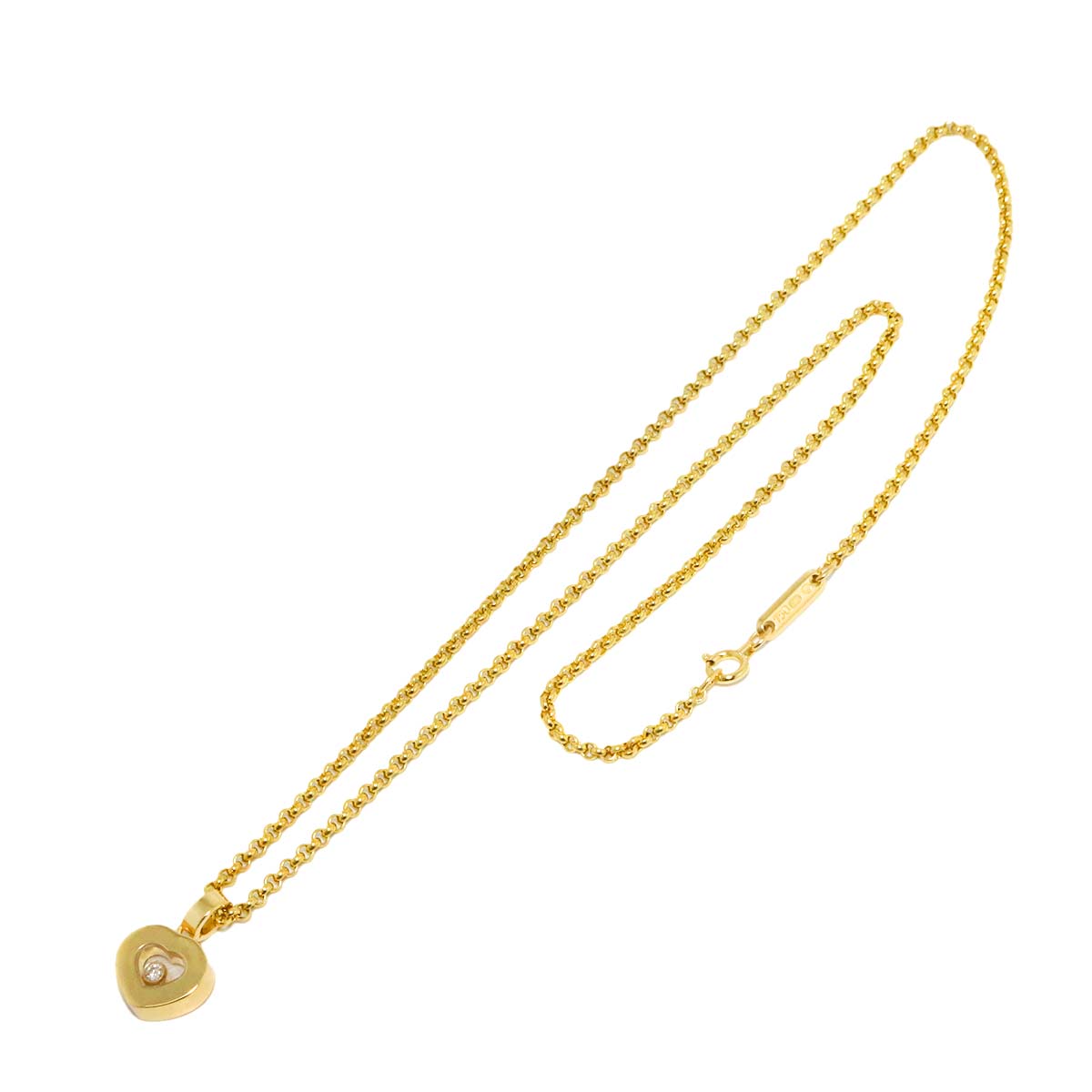 Happy Diamond Heart Necklace 18K Yellow Gold 750