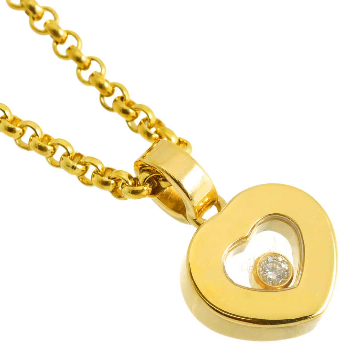 Happy Diamond Heart Necklace 18K Yellow Gold 750