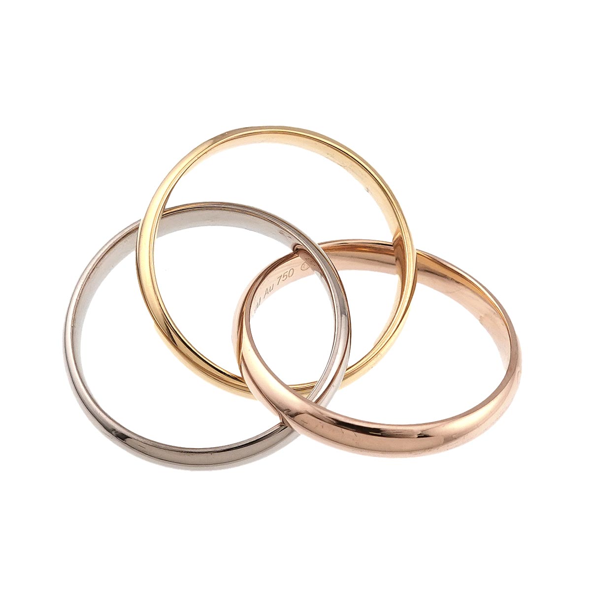 Trinity MM Ring 18K YG WG PG 750 Size53 6.25-6.5(US)