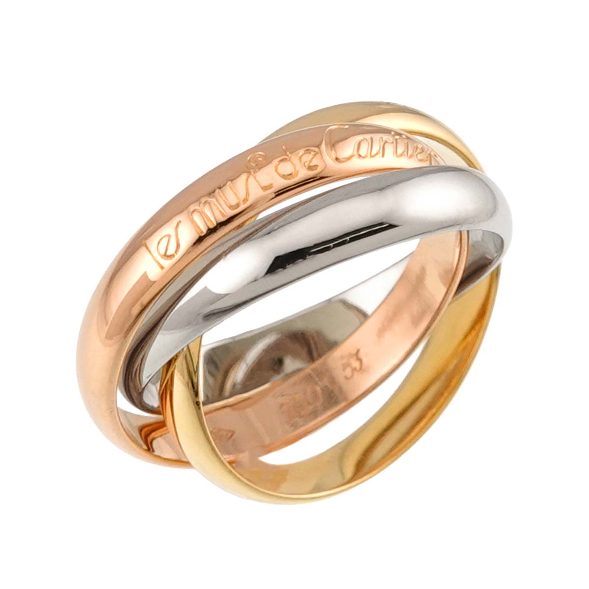 Trinity MM Ring 18K YG WG PG 750 Size53 6.25-6.5(US)