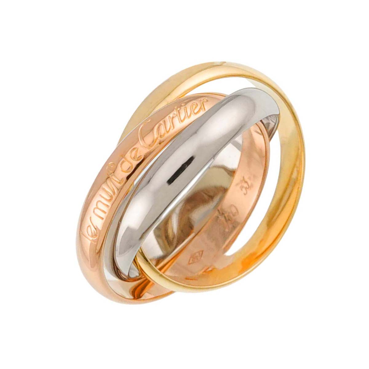 Trinity MM Ring 18K YG WG PG 750 Size53 6.25-6.5(US)
