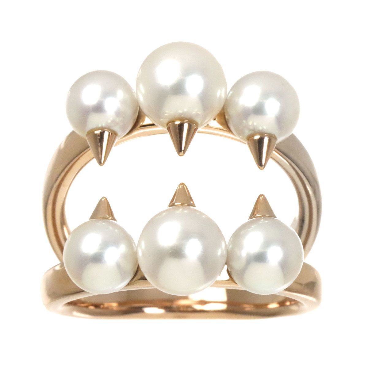 Akoya Pearl 6.2-5.0mm Ring 18K PG 750 Size5.25(US)