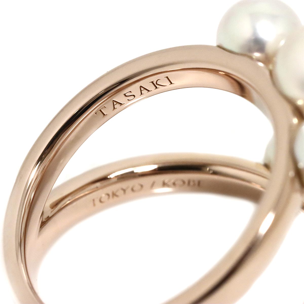 Akoya Pearl 6.2-5.0mm Ring 18K PG 750 Size5.25(US)