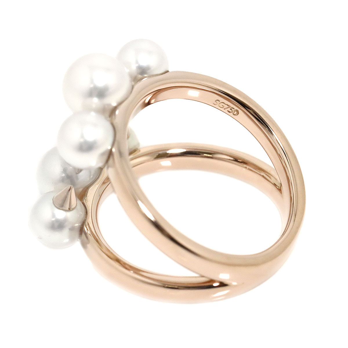 Akoya Pearl 6.2-5.0mm Ring 18K PG 750 Size5.25(US)