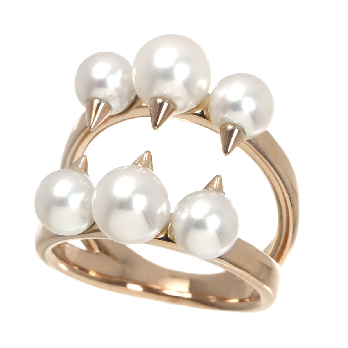 Akoya Pearl 6.2-5.0mm Ring 18K PG 750 Size5.25(US)