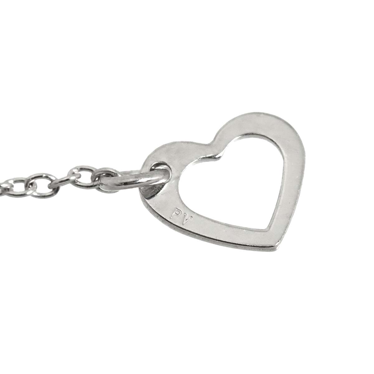 Diamond 0.16ct Heart Necklace 18K White Gold 750