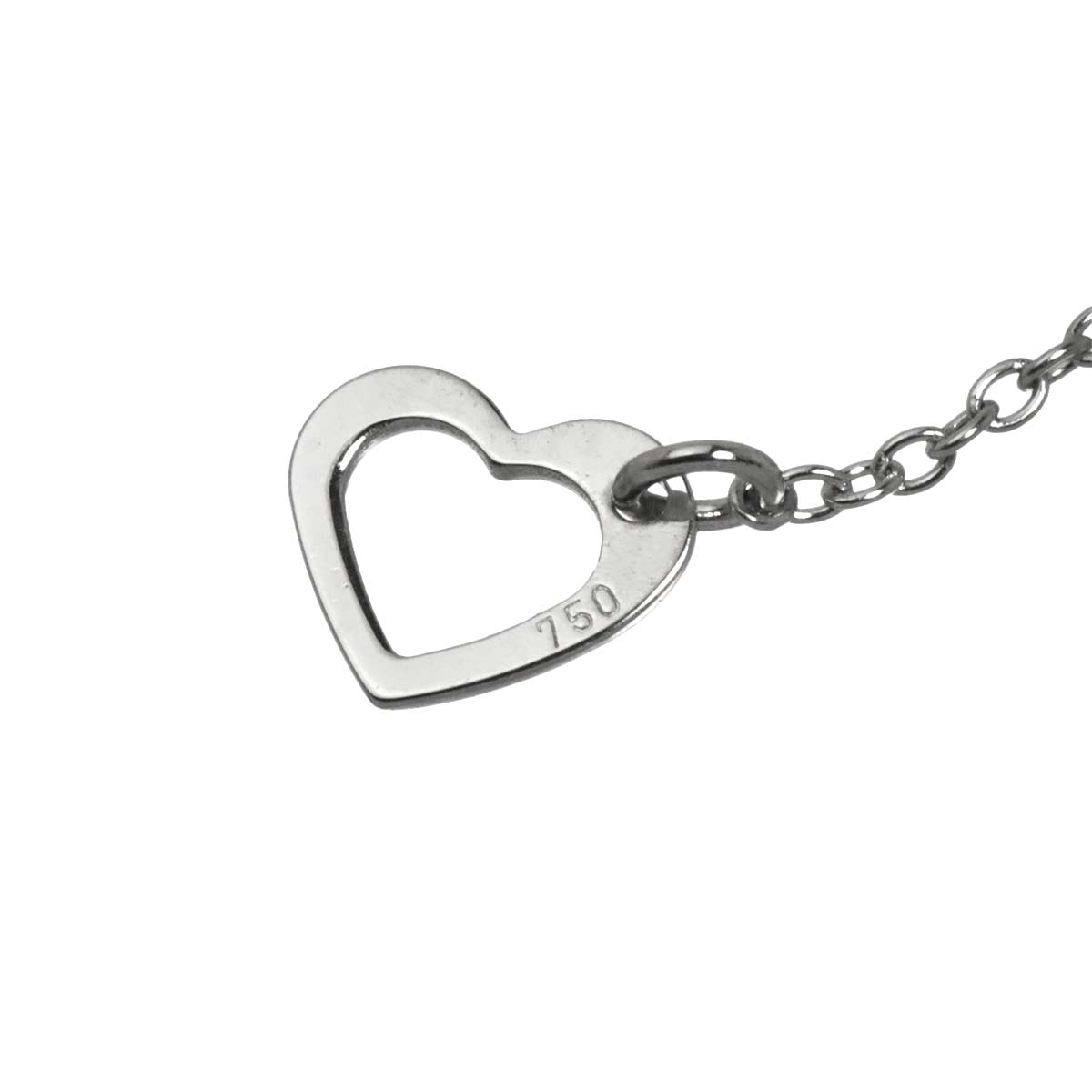Diamond 0.16ct Heart Necklace 18K White Gold 750